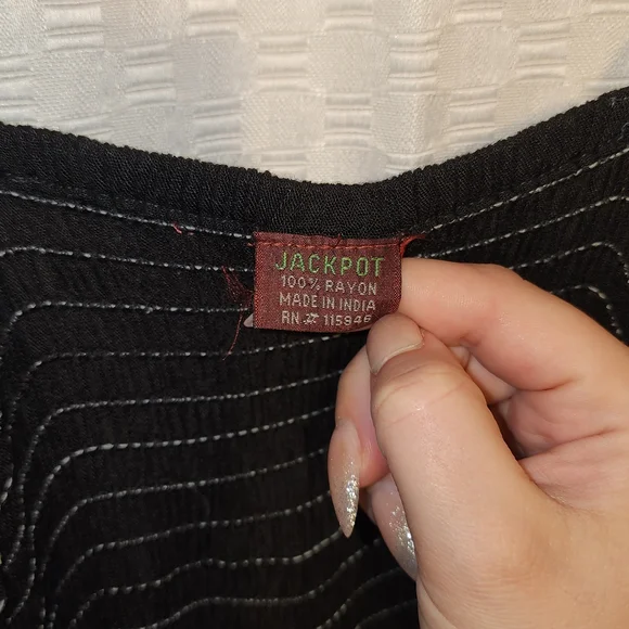 Women's Black Tie Front Emroidered Maxi Dress Boho Whimsygoth Stretchy - Picture 6 of 6